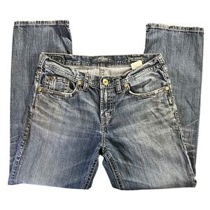 Silver Jeans Co Grayson‎ Mens 32x30 Easy Fit Straight Leg Blue Jeans EMC Denim